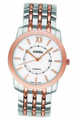 Roamer of Switzerland 935856 47 23 90 Supernova Rose Gold PVD and Steel Date
