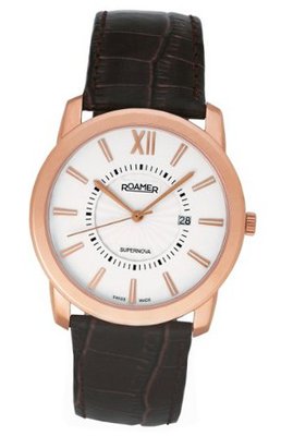 Roamer of Switzerland 935856 49 23 09 Supernova Rose Gold PVD White Dial Leather Date