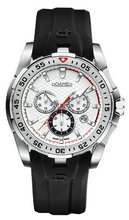 uRoamer of Switzerland Roamer R Power Chrono Quartz with White Dial Chronograph Display and Black Silicone Strap 750837 41 15 07 