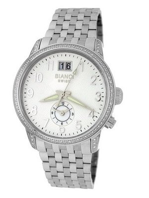 Roberto Bianci 1856DIA_WHT Diamond Dual-Time Zone Date
