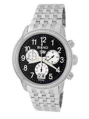 Roberto Bianci 1857DIA_BLK Diamond Accented Chronograph