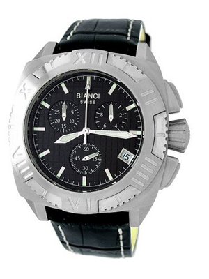 Roberto Bianci 1869LEA_BLK "Quadra" Chronograph Texturized Dial