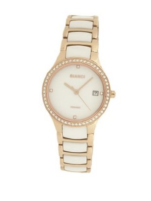 Roberto Bianci Bella Ceramic with Stones and Rose Gold Plating-B295WHT
