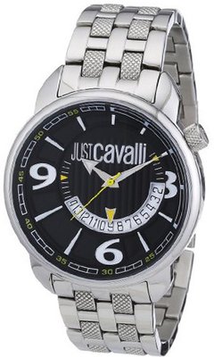 Just Cavalli Earth Analogue R7253181025 with Quartz Movement, Stainless Steel Bracelet and Black Dial