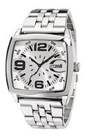 Just Cavalli R7253325045 In Collection Screen, 3 H and S, Silver White Dial and Stainless Steel Bracelet