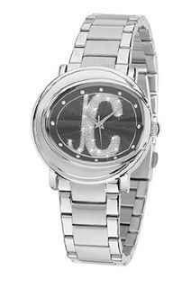 uRoberto Cavalli Just Cavalli Ladies R7253186525 In Collection Lac with 3 H and S, 38mm, Black Dial and Stainless Steel Bracelet 