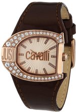 uRoberto Cavalli Just Cavalli Quartz Logo R7251160505 with Leather Strap 