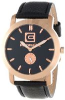 Rockwell Time Unisex CT109 Cartel Black Leather Band Black Dial Rose Gold Case