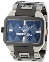 Rockwell Time Unisex DT109 Dual Time Stainless and Black Band and Grey Argyle