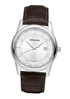Rodania Swiss Celso Quartz with Silver Dial Analogue Display and Brown Leather Strap RS2507320