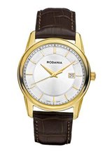 Rodania Swiss Celso Quartz with Silver Dial Analogue Display and Brown Leather Strap RS2507330