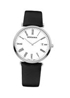 Rodania Swiss Elios Quartz with White Dial Analogue Display and Black Leather Strap RS2505622