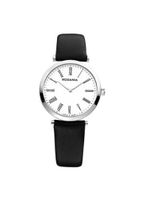 Rodania Swiss Elios Quartz with White Dial Analogue Display and Black Leather Strap RS2505728
