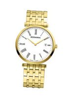 Rodania Swiss Elios Quartz with White Dial Analogue Display and Gold Stainless Steel Gold Plated Bracelet RS2505662