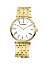 Rodania Swiss Elios Quartz with White Dial Analogue Display and Gold Stainless Steel Gold Plated Bracelet RS2505662