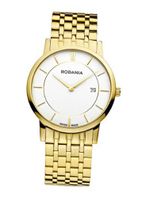 Rodania Swiss Elios Quartz with White Dial Analogue Display and Gold Stainless Steel Gold Plated Bracelet RS2504560