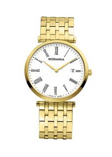 Rodania Swiss Elios Quartz with White Dial Analogue Display and Gold Stainless Steel Gold Plated Bracelet RS2505762