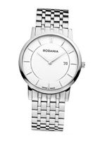 Rodania Swiss Elios Quartz with White Dial Analogue Display and Silver Stainless Steel Bracelet RS2504540