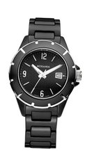 Rodania Swiss Mystery Quartz with Black Dial Analogue Display and Black Ceramic Bracelet RS2508546