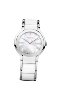 Rodania Swiss Mystery Quartz with Mother of Pearl Dial Analogue Display and White Ceramic Bracelet RS2492342