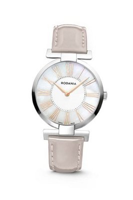 Rodania Swiss Tyara Quartz with Mother of Pearl Dial Analogue Display and Beige Leather Strap RS2507723