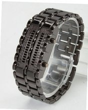 RoKo Fashion  Faceless Digital Blue LED Style Alloy Band Bracelet Wrist Black