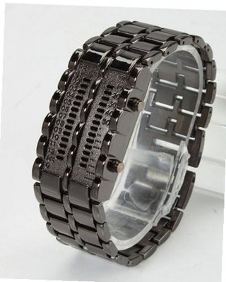 RoKo Fashion  Faceless Digital Blue LED Style Alloy Band Bracelet Wrist Black