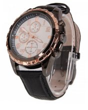 RoKo Fashion PU Leather Round Dial Copper Pointer Wrist