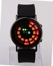 RoKo Fashionable Grid Style Silicone Band Digital Display Red LED Light Wrist