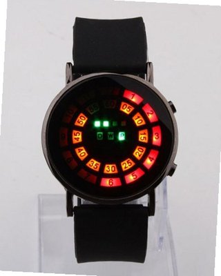 RoKo Fashionable Grid Style Silicone Band Digital Display Red LED Light Wrist