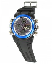 RoKo Multifunction Waterproof PU Band Plastic Case Sport Diving Wrist Blue