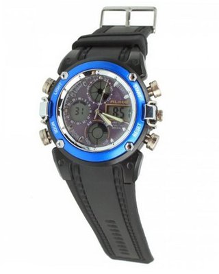 RoKo Multifunction Waterproof PU Band Plastic Case Sport Diving Wrist Blue