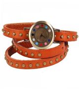 RoKo Round Studs Cow Leather Colorful Dots Dial Bracelet Bangle Wrist