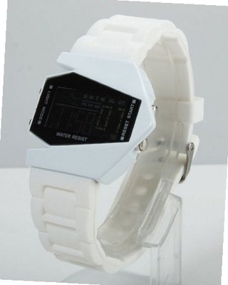 RoKo V Edition Silicone Style Blue LED Silica Gel band Wrist with Date Function White