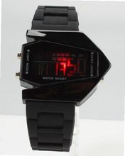 uRoKo Fashion RoKo V Edition Silicone Style Blue LED Silica Gel band Wrist with Date Function Black 