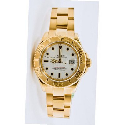 Rolex 18k Yellow Gold Yachtmaster Model 16628 White Dial