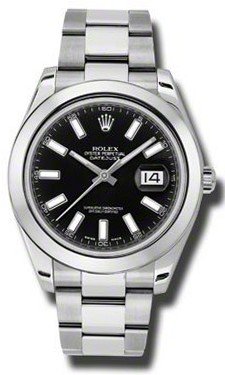 Rolex Datejust II Black Dial Stainless Steel Automatic 116300BKSO