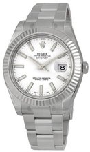 Rolex Datejust II White Dial 18k White Gold Oyster Bracelet 116334WSO