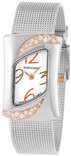 Romanson RM0388QL1JA16R Modern Swiss Quartz Crystal Encrusted Stainless Steel Band