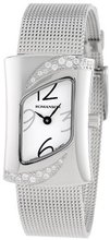 Romanson RM0388QL1WA12B Modern Swiss Quartz Crystal Encrusted Stainless Steel Band
