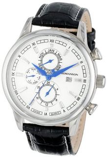 Romanson TL1245BM1WAS2U Classic Swiss Quartz Dual Time Zone Day, Date and Month Function