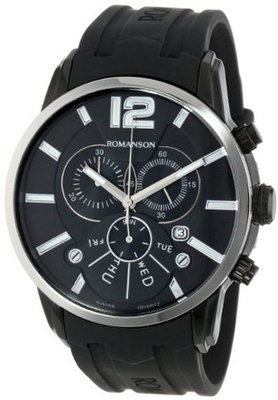 Romanson TL9213HM1DA32W Sports Swiss Quartz Day and Date Function Chronograph Luminous Hands and Markers