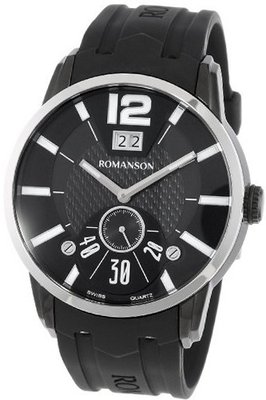 Romanson TL9213MM1DA32W Modern Swiss Quartz Big Date Luminous Hands and Markers