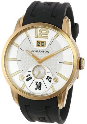 Romanson TL9213MM1GAS1G Modern Swiss Quartz Big Date Luminous Hands and Markers