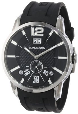 Romanson TL9213MM1WA32W Modern Swiss Quartz Big Date Luminous Hands and Markers