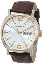 Romanson TL9214MM1CAS1G Classic Precision Quartz Quick Set Day and Date Function Luminous Hands