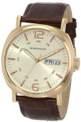 Romanson TL9214MM1GA81G Classic Precision Quartz Quick Set Day and Date Function Luminous Hands