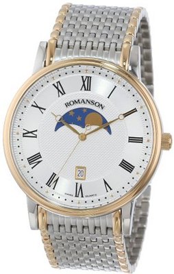 Romanson TM1274FM1CAS1G Classic Swiss Quartz Moon Phase and Date Function