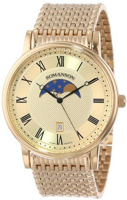 Romanson TM1274FM1GA81B Classic Swiss Quartz Moon Phase and Date Function