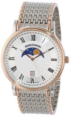 Romanson TM1274FM1JAS6R Classic Swiss Quartz Moon Phase and Date Function